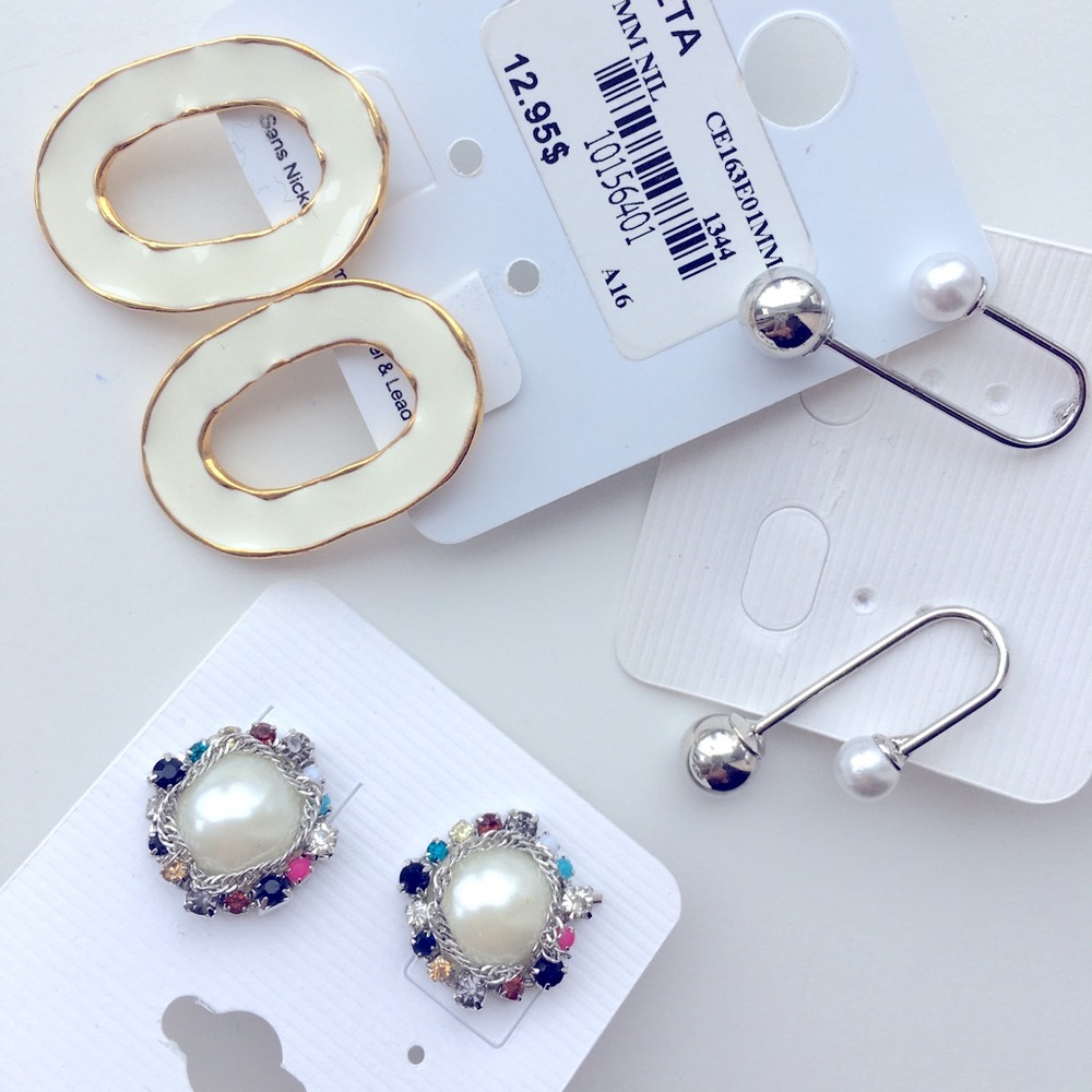 3Pcs Asos pearl earrings Bundle NWT